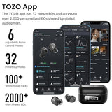 TOZO NC9 Hybrid Active Noise Cancelling Wireless Earbuds, 6 Mics ENC Clear Call, IPX8 Waterproof