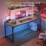 PRAISUN 55 Inch Computer Desk, Home Office Desk with Spacious Desktop