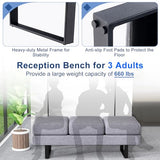 Waiting Room Chairs, Guest Chair with 660 Lbs Weight Capacity, 3 Seats Upholstered Reception Bench for Office