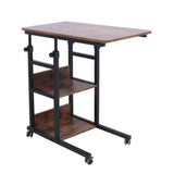 ZXFNVXC Rolling Laptop Table Lap Desk For Cart Mobile End Height Adjustable