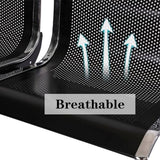 Waiting Room Bench Set - Metal Office Guest Reception Seat Black Mesh Waiting Room Chairs with Armrest for Airport