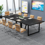 8FT Conference Table, 94.49 L x 47.24 W x 29.53 H Inches Large Meeting Podcast Table for 10 People, Business Style Wooden Training Table