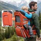 WIPHA Baby Backpack Carrier, Adjustable Child Carrier with Sunshade, Lightweight Hiking Carrier for Toddlers, Breathable Design, Large Storage, Travel & Camping (Orange)