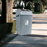 5 Packs 15.3 Gallon Heavy-Duty Plastic Outdoor Trash Can with Push Lid Weather-Resistant Garbage Bin