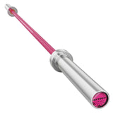 RitFit Elite 6.6ft Olympic Barbell, Robust 33lb Barbell for Weightlifting and Powerlifting, Superior Olympic Bar with Exceptional 900lbs Load Capacity, Weight Bar for 2” Standard Plates Sliver/Pink
