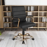 Flash Furniture Whitney Mid-Back Swivel LeatherSoft Desk Chair with Wheels