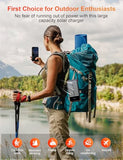 SOXONO Solar Charger Power Bank, PD 20W Fast Charging External Batter, 40000mAh Portable Phone Charger Built in 4 Cables with Dual Bright Flashlights for Camping, Hiking, and Outdoor Use