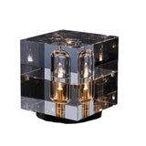 Square Luxury All Copper Crystal Table Lamp Living Room Bedroom Bedside Cabinet Study Model Room LEDYZ