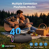 ZEALOT Portable Speakers Bluetooth Wireless, 120W Loud Waterproof Outdoor Speaker with Bass, Subwoofer, 40H Playtime, IP67, EQ, BT 5.3, LED Lights, for Camping Beach Party (Black)