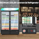 BODEGACOOLER Merchandiser Refrigerator, 40 Cu.Ft Commercial Beverage Cooler