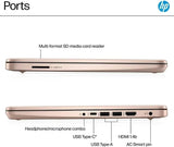 HP 14" LED Business &Student Laptop with 1-Year Office 365, 4GB RAM 640GB Storage (128GB UFS + 512GB SD Card), Intel Quad-Core N150 Processor, Windows 11 S, PLUSERA Earphones, Rose Gold
