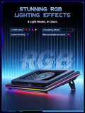 llano V12 Gaming Laptop Cooling Pad, RGB Laptop Cooler, Laptop Cooling Fan Stand with 5.5 Inch Powerful Turbofan