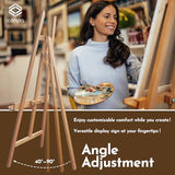 Adjustable Studio Easel Holds Large Canvas, Mirror, Wedding Sign Up to 90 Inches, Floor Display Easel for Artists & Events