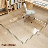 Tempered Glass Chair Mat for Carpet & Hard Floor, 46"x46" Office Chair Mat - Heavy Duty & Scratch Resistant