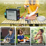 CAMPLUX Nano 3 Pro 1 lb Propane Portable Water Heater, Table Top Camp Water Heater & Shower Pump w/Built-in Battery, Compact Outdoor Camping Hot Showers