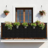 Fence Privacy Screen - RAINFLOW 3'X10' Black Privacy Fence Screen Outdoor Shade Balcony Decor Plastic