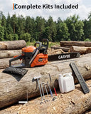 52cc Gas Powered Chainsaw, 2-Stroke Engine with Quick Start & Ergonomic Non-Slip Handle for Efficient Wood Cutting, Tree Trimming and Land Clearing- Orange