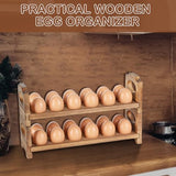 AOOHOOA Wooden Egg Holder Countertop, 3-Tier/36-Hole, Stackable