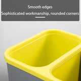 3-Cartment Waste Basket for Bathroom & Kitchen Pull-Out Recycling Bin & Trash Can 20L Under-Counter Trash Can for Office Cact & (Color: Yellow)