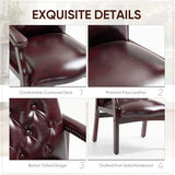 Leather Office Guest Chairs Set of 2, Ergonomic Waiting Room Chair with Arms Reception Chairs