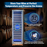 24" 190-Bottle Freestanding Wine Cooler, Low Noise with Sliding Shelves