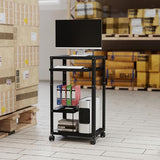 tonchean AV Presentation Cart with Keyboard Tray for Video Projector Computer Printers,