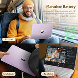 14" HD Student&Business Laptop with AI Copilot, 13th Gen Intel 4-Core, 4GB RAM, 1.12TB Storage (128GB UFS + 1TB Docking Station), 1 Year Office 365