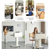 Mobile Laptop Lectern Podium Stand, Height Adjustable Podium Pulpits, Portable Floor Standing Podium with Wheels