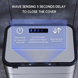 PYRVILAX Smart Sensor Trash Can Stainless Steel Rectangle Bin High Foot Rubbish