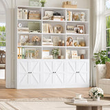 71" Wide 6 Tier Book Shelf with 18 Storage Shelves, Large Wooden Bookshelves, Tall Bookcase for Office,