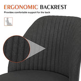 Sweetcrispy Armless Office Chair, Modern Fabric Home Office Desk Chairs with Wheels Adjustable Swivel Task Computer Vanity Seat for Small Spaces