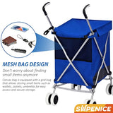 Shopping Carts for Groceries Foldable Rolling Trolley with 360° Double Front Swivel Wheels Waterproof