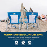 GCI Outdoor Waterside Beach Rocker Folding Beach Chair & Portable Rocking Chair, Saybrook Blue
