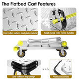 Push Cart Dolly Heavy-Duty Platform Truck Cart with Swivel Wheel 2200 LBS Capacity Foldable Flatbed Cart