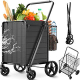 330LBS Capacity Shopping Cart for Groceries,Upgraded Jumbo Grocery Cart with Waterproof Liner