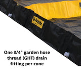 Justrite 2 Zone Decontamination Berm, 6' x 10' with a 299 Gallon Spill Capacity, PVC Coated Fabric for Spill Containment and Quick Decontamination, Made in The USA, Black, 28570
