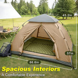 CampExo Camping Tent,2 Person Tent,Lightweight Waterproof Backpacking Tent,5-Minute Setup Outdoor Tent with Carry Bag,Ideal for Camping Hiking (Khaki)