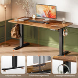 Height Adjustable Computer Desk, 27.6" Deep Desktop