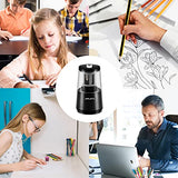 JARLINK Electric Pencil Sharpener, Heavy-Duty Helical Blade to Fast Sharpen, Auto Stop for No.2/Colored Pencils(6-8mm) (Black)