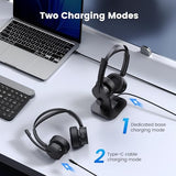 Wireless Headset with Mic for Work, Bluetooth Headset with Microphone for PC