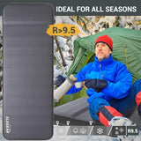 Elegear CumbreX™ Air & Foam Self Inflating Sleeping Pad, Built-in Electric Pump 4" Ultra-Thick Memory Foam Camping Mattress with Pillow Camping Pad 4-Season R-Value 9.5 Camp Mat (Grey, Single)
