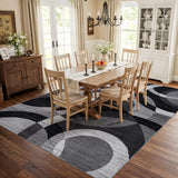 Rugshop Overlapping Circles Contemporary Abstract Area Rug Gray 10' x 14'