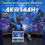 USB C Docking Station, PD3.1 Docking Station 3 Monitors with 2* DP + HDMI,Single 4K@144Hz,140W Charger, USB-C 10Gbps