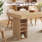 63”Executive Desk with Cabinet Storage, Farmhouse Home Office Desk, Wooden Computer Desk, Oak