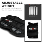 Ankle Weights Wrist Weights for Men Women, 1 Pair Adjustable Removable Steel Weighted Plates Arm Leg Weights for Walking Running