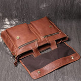 Retro Men's Portable Briefcase Horizontal Shoulder Messenger Bag Large Capacity Computer
