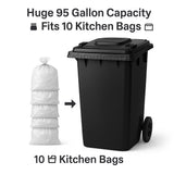 Getzi Black 95-Gallon Wheeled Rectangular Trash Can with Hinged Lid