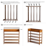 SOBIBO Bamboo Shoe Rack Organizer, 5 Tier Shoe Shelf Storage Organizer, for Entryway, Hallway, and Closet (Nature-39)