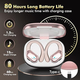 Wireless Earbuds, Sports Bluetooth Headphones, 80Hrs Playtime Ear Buds with LED Power Display