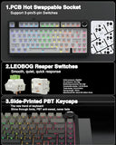 Wireless Mechanical Keyboard,75% Hot Swappable Custom Keyboard with Knob,RGB Backlit,Pre-lubed Reaper Switches